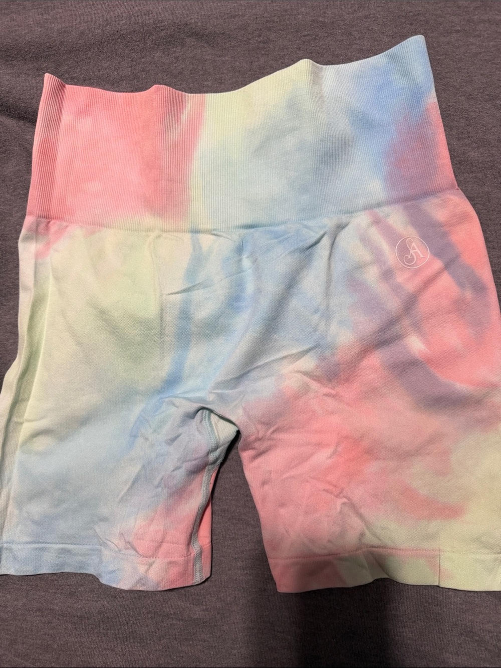 Pastel Tie-Dye Seamless Bike Shorts